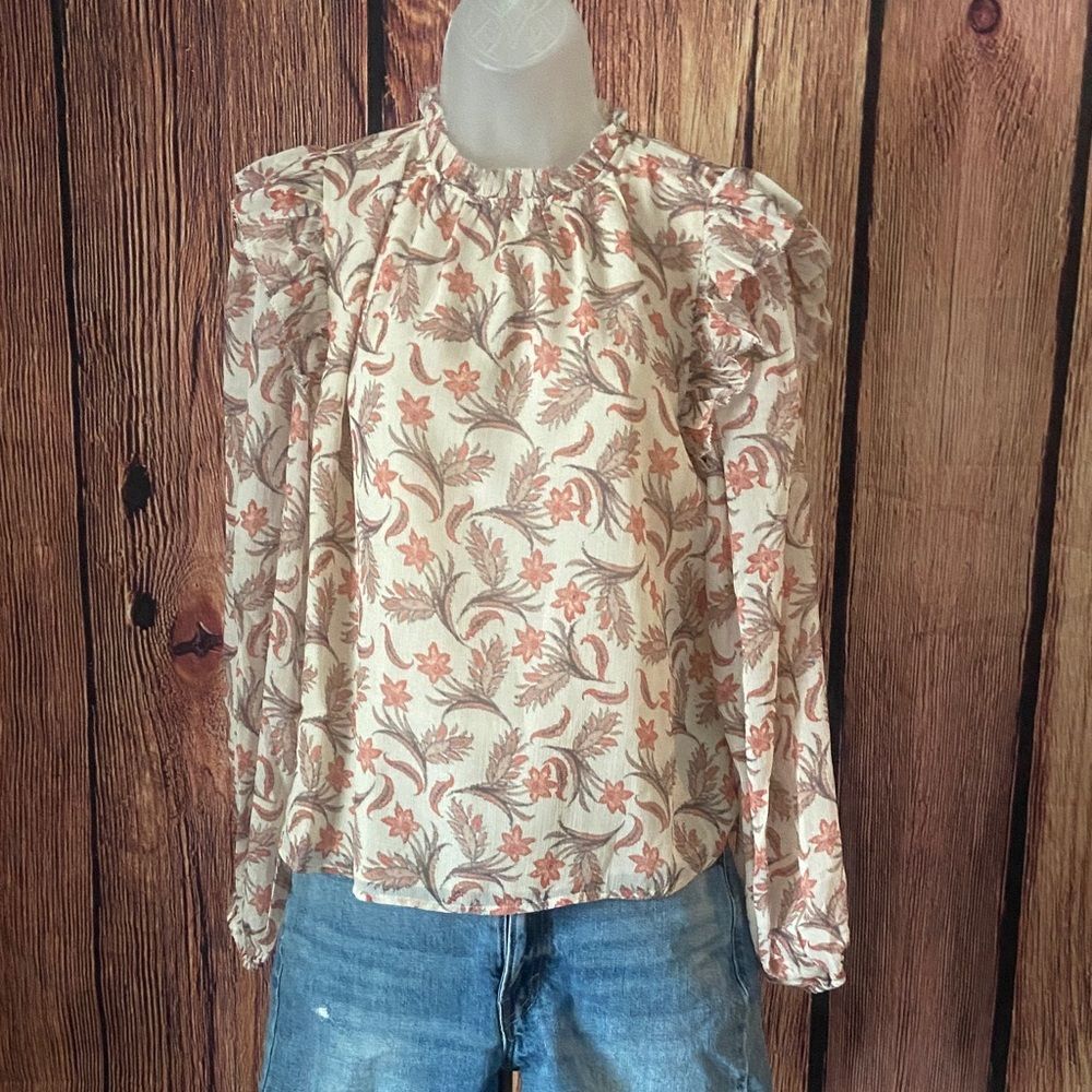 Floral Print Women's Top, Medium, 8A-1313T001